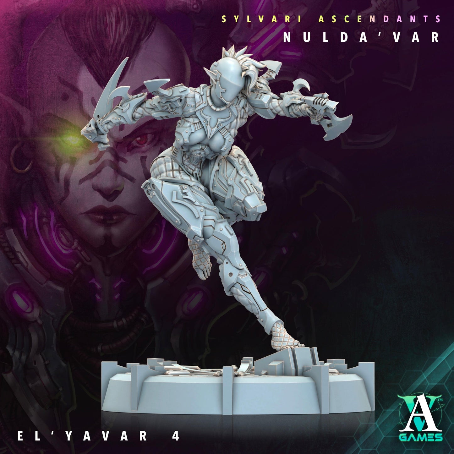 3D Printed Archvillain Games Sylvari Ascendants - Nulda Var El Yavar 28 32mm D&D - 3D Printing Boss 