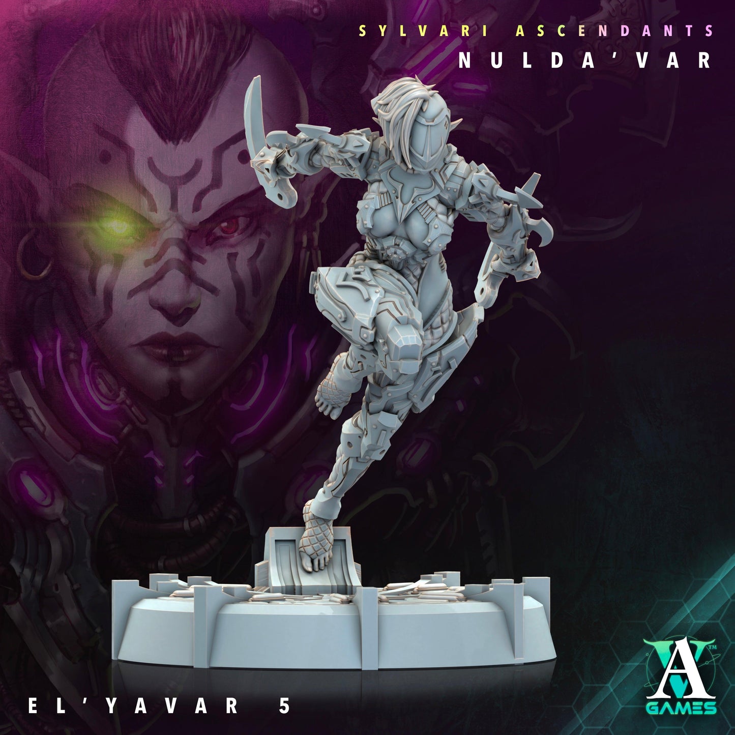 3D Printed Archvillain Games Sylvari Ascendants - Nulda Var El Yavar 28 32mm D&D - 3D Printing Boss 