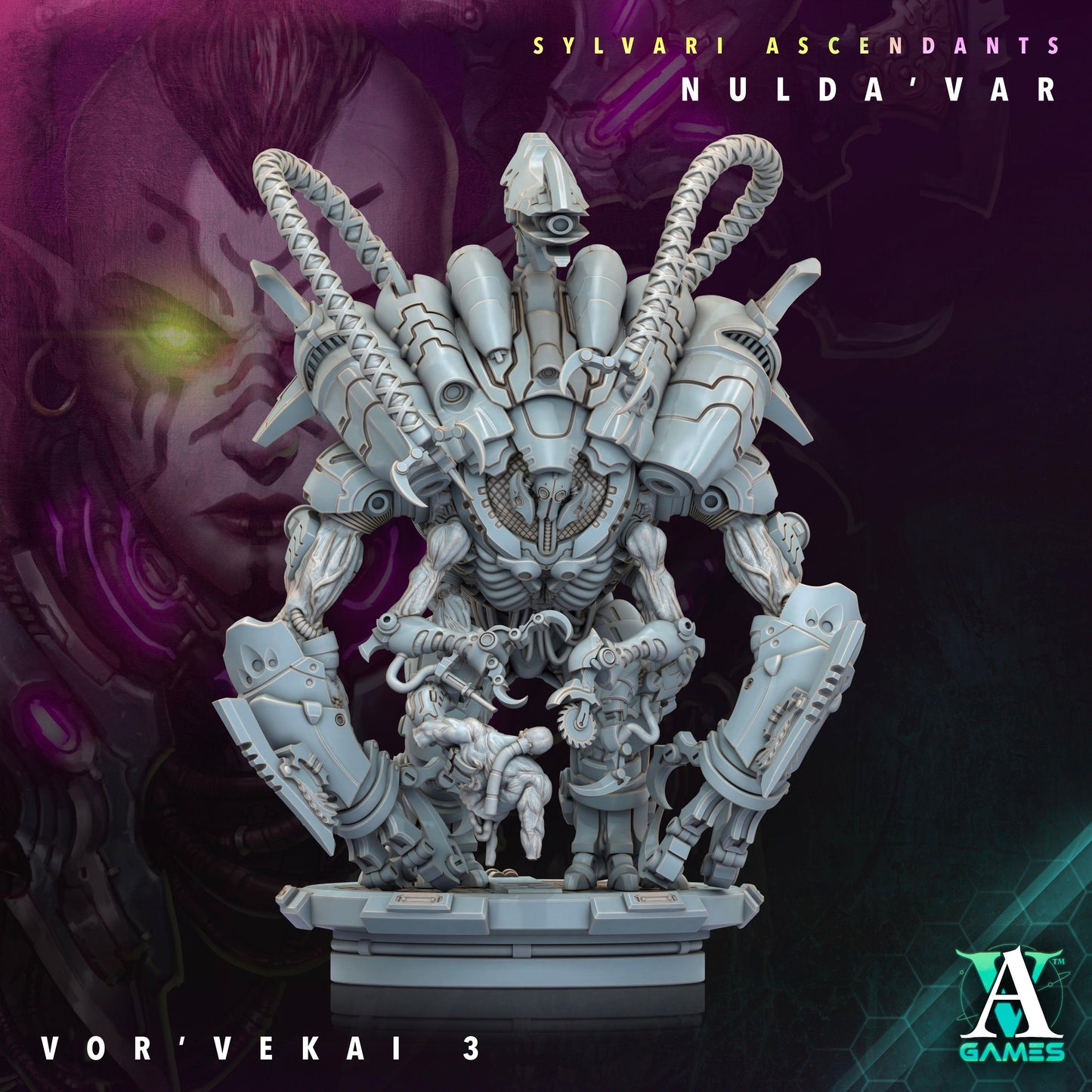 3D Printed Archvillain Games Sylvari Ascendants - Nulda Var Vor Vekai 28 32mm D&D - 3D Printing Boss 