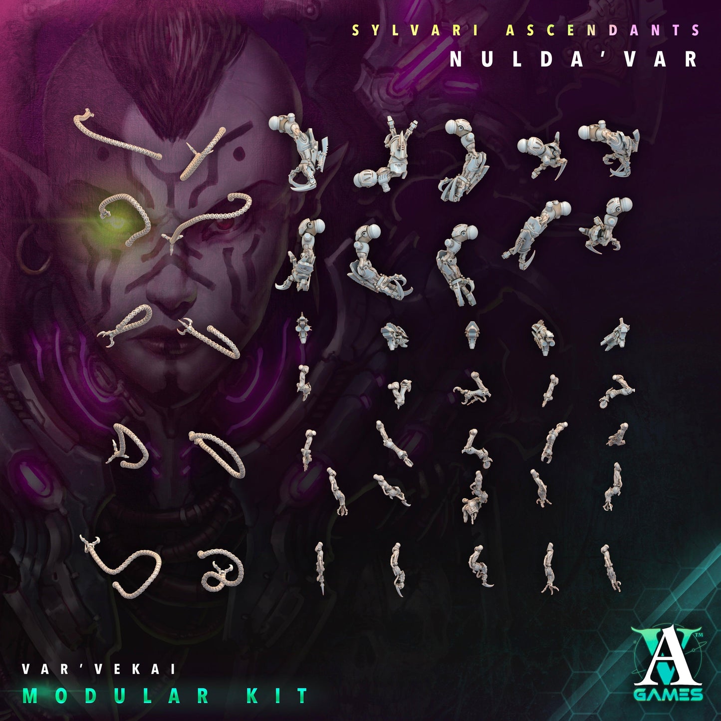 3D Printed Archvillain Games Sylvari Ascendants - Nulda Var Vor Vekai 28 32mm D&D - 3D Printing Boss 