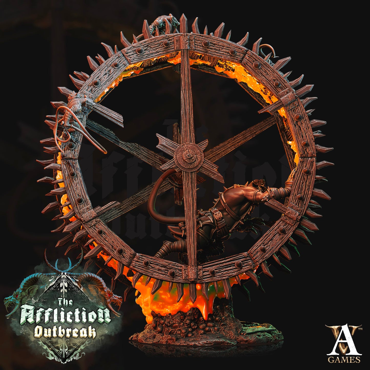 3D Printed Archvillain Games The Affliction Outbreak - The Wheel 28mm 32mm D&D - 3D Printing Boss 