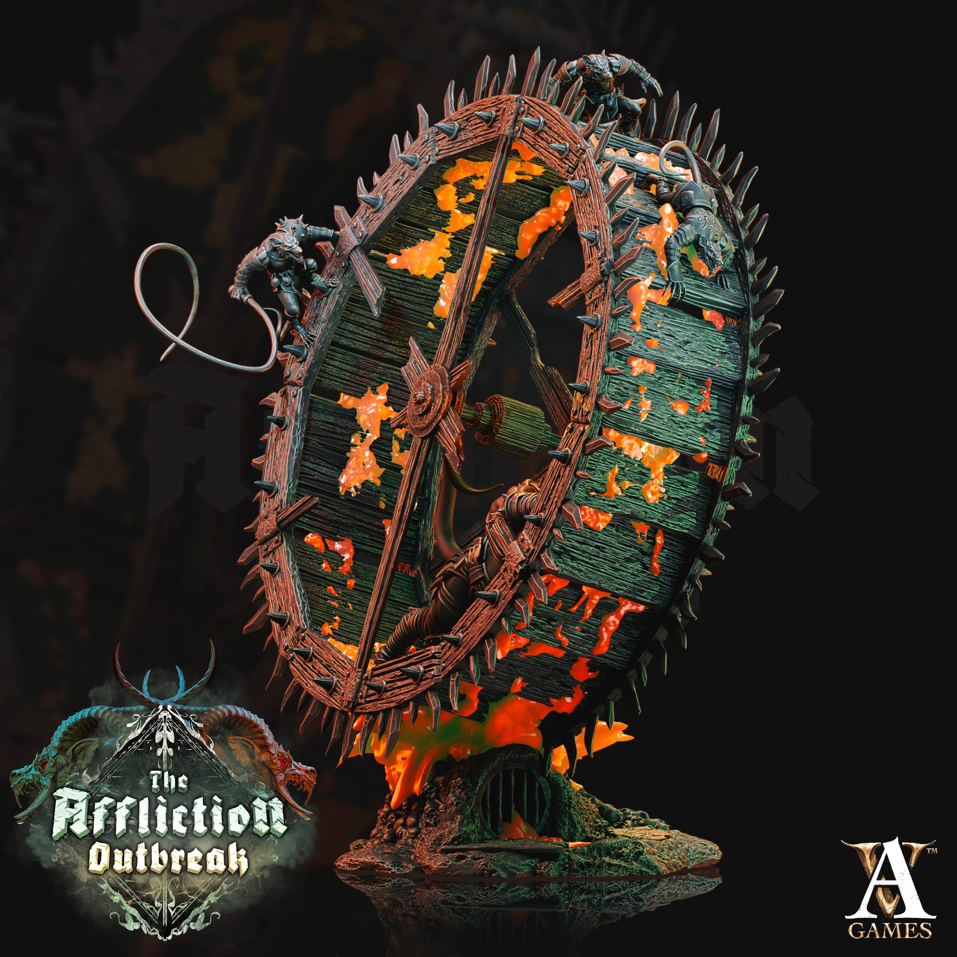 3D Printed Archvillain Games The Affliction Outbreak - The Wheel 28mm 32mm D&D - 3D Printing Boss 