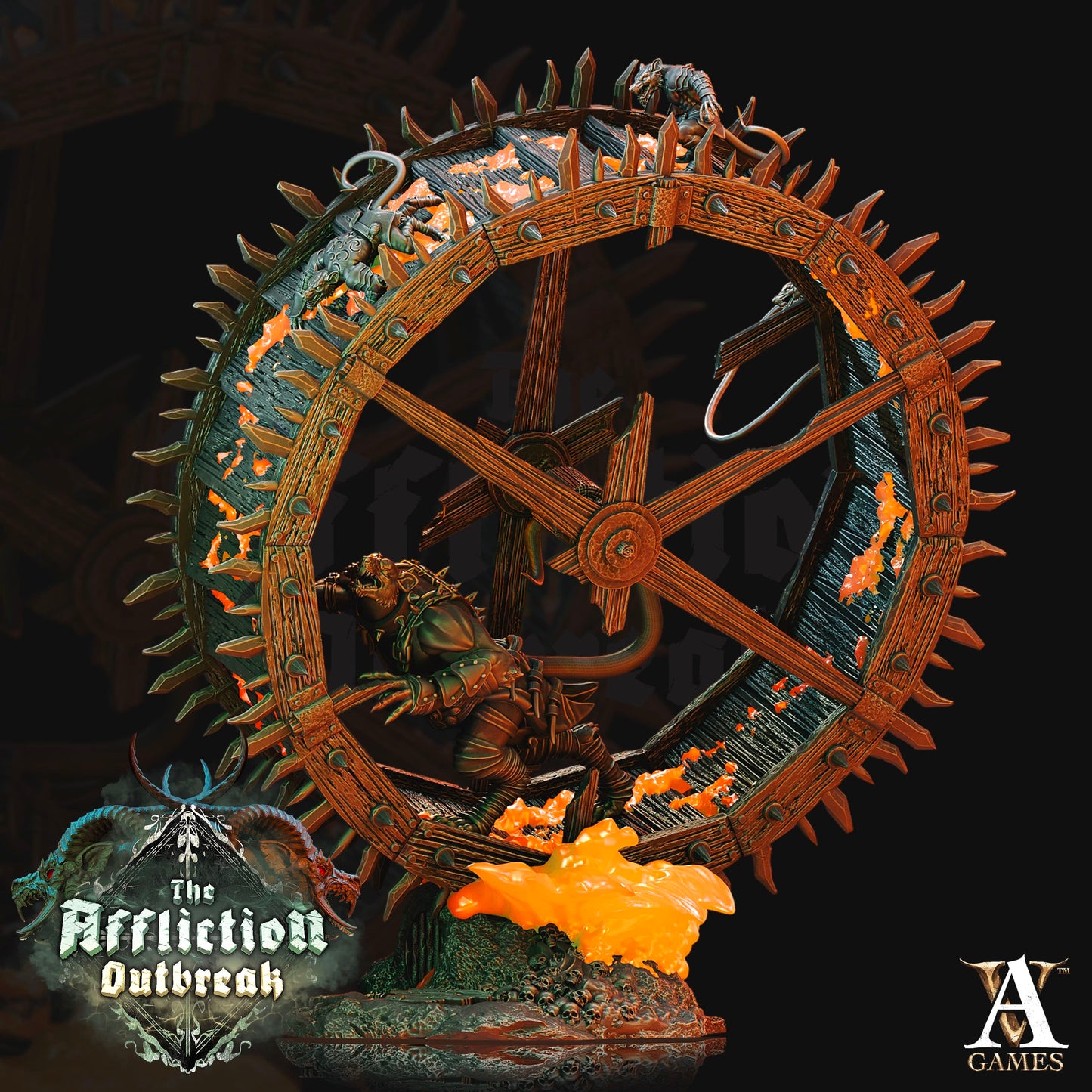 3D Printed Archvillain Games The Affliction Outbreak - The Wheel 28mm 32mm D&D - 3D Printing Boss 