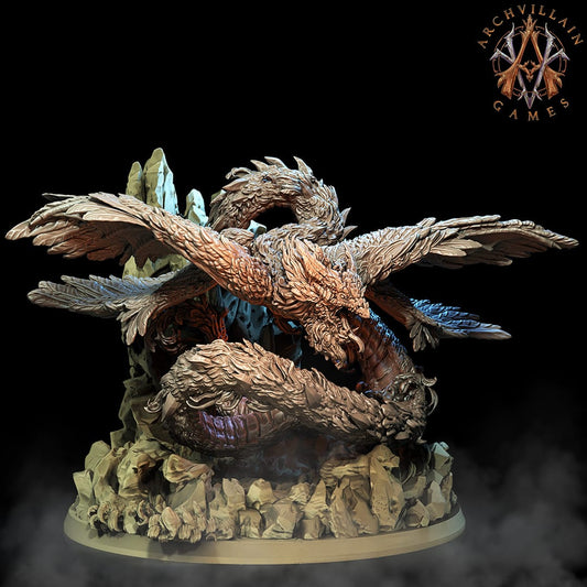3D Printed Archvillain Games The Astral Court - Celestial Coatl 28mm 32mm D&D - 3D Printing Boss 