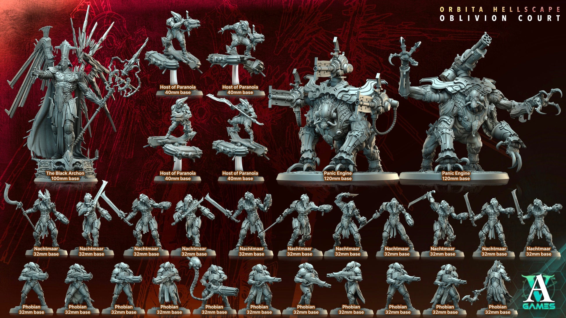 3D Printed Archvillain Games The Black Archon Orbita Hellscape Oblivion Court 28 32mm D&D - 3D Printing Boss 