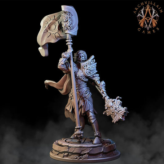 3D Printed Archvillain Games The Deathknight Order Johanna the Lightbringer 28 32mm D&D - 3D Printing Boss 