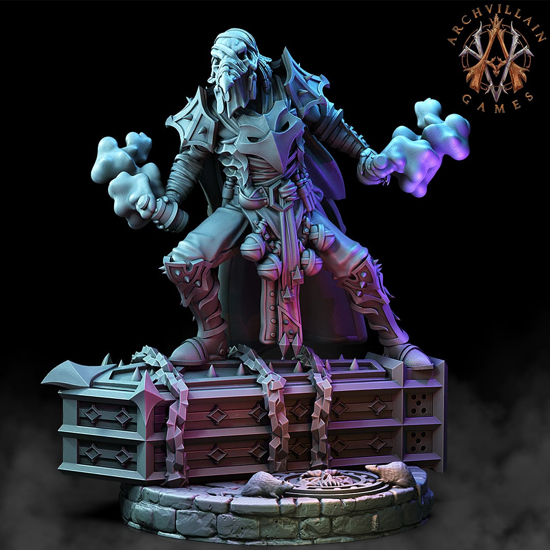 3D Printed Archvillain Games The Deathknight Order Plaguebearers 28 32mm D&D - 3D Printing Boss 