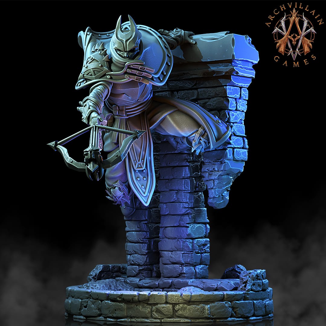 3D Printed Archvillain Games The Deathknight Order Shadowblades 28 32mm D&D - 3D Printing Boss 