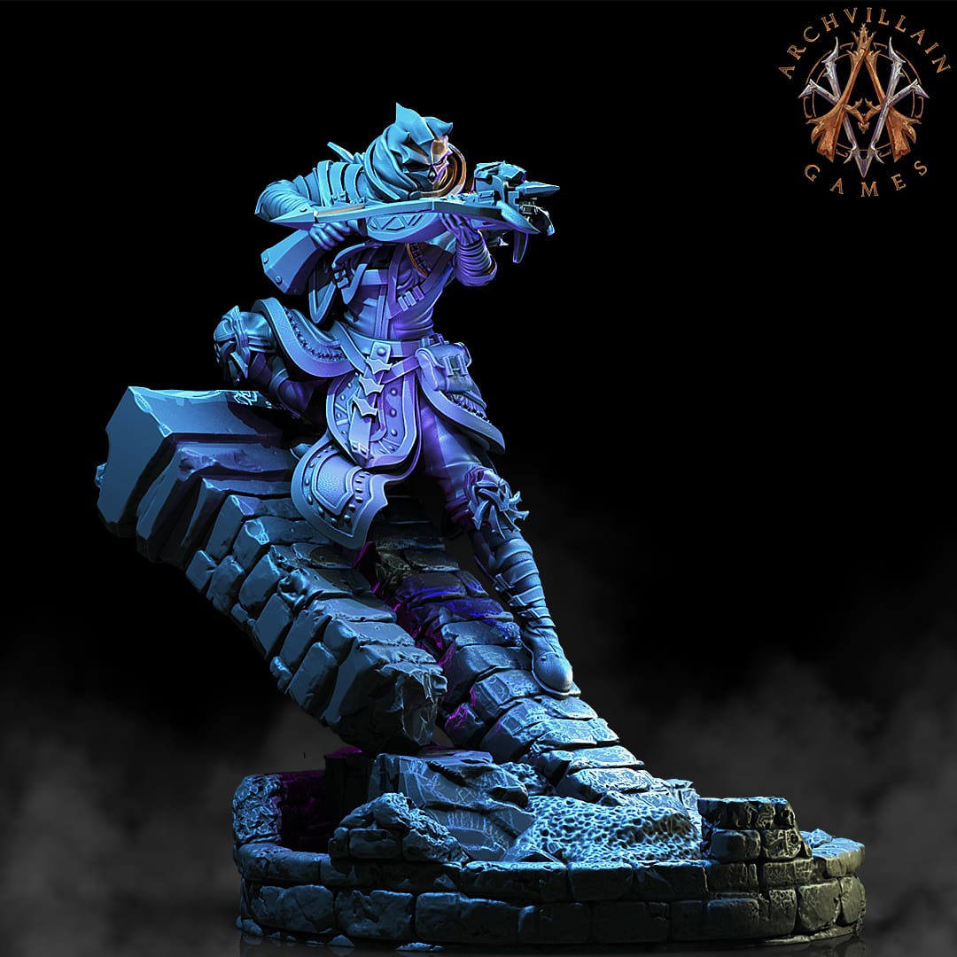 3D Printed Archvillain Games The Deathknight Order Shadowblades 28 32mm D&D - 3D Printing Boss 