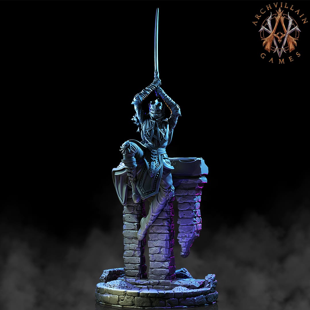 3D Printed Archvillain Games The Deathknight Order Shadowblades 28 32mm D&D - 3D Printing Boss 