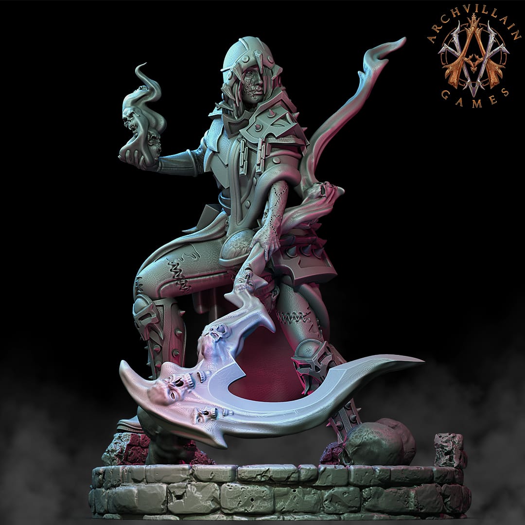 3D Printed Archvillain Games The Deathknight Order Soulbinders 28 32mm D&D - 3D Printing Boss 