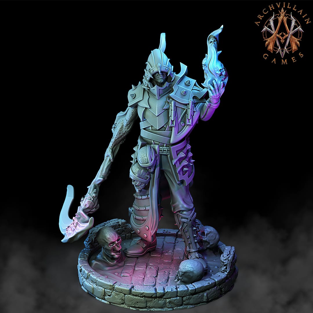 3D Printed Archvillain Games The Deathknight Order Soulbinders 28 32mm D&D - 3D Printing Boss 