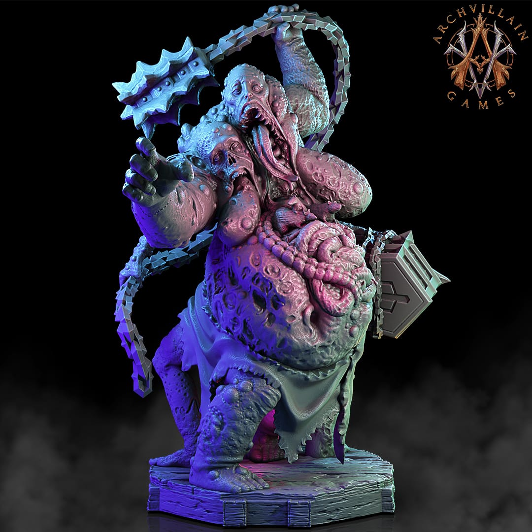 3D Printed Archvillain Games The Deathknight Order Stitched Abominations 28 32mm D&D - 3D Printing Boss 