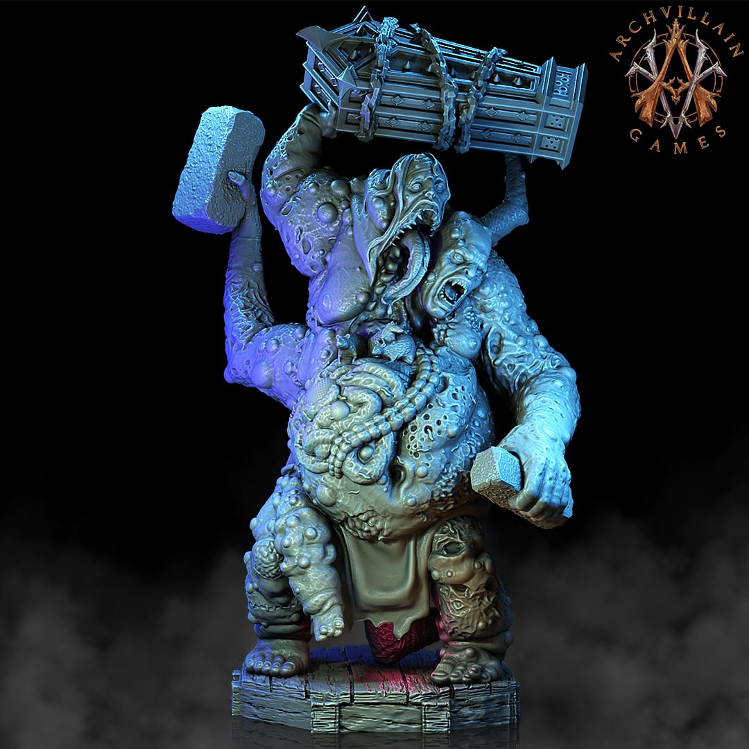 3D Printed Archvillain Games The Deathknight Order Stitched Abominations 28 32mm D&D - 3D Printing Boss 