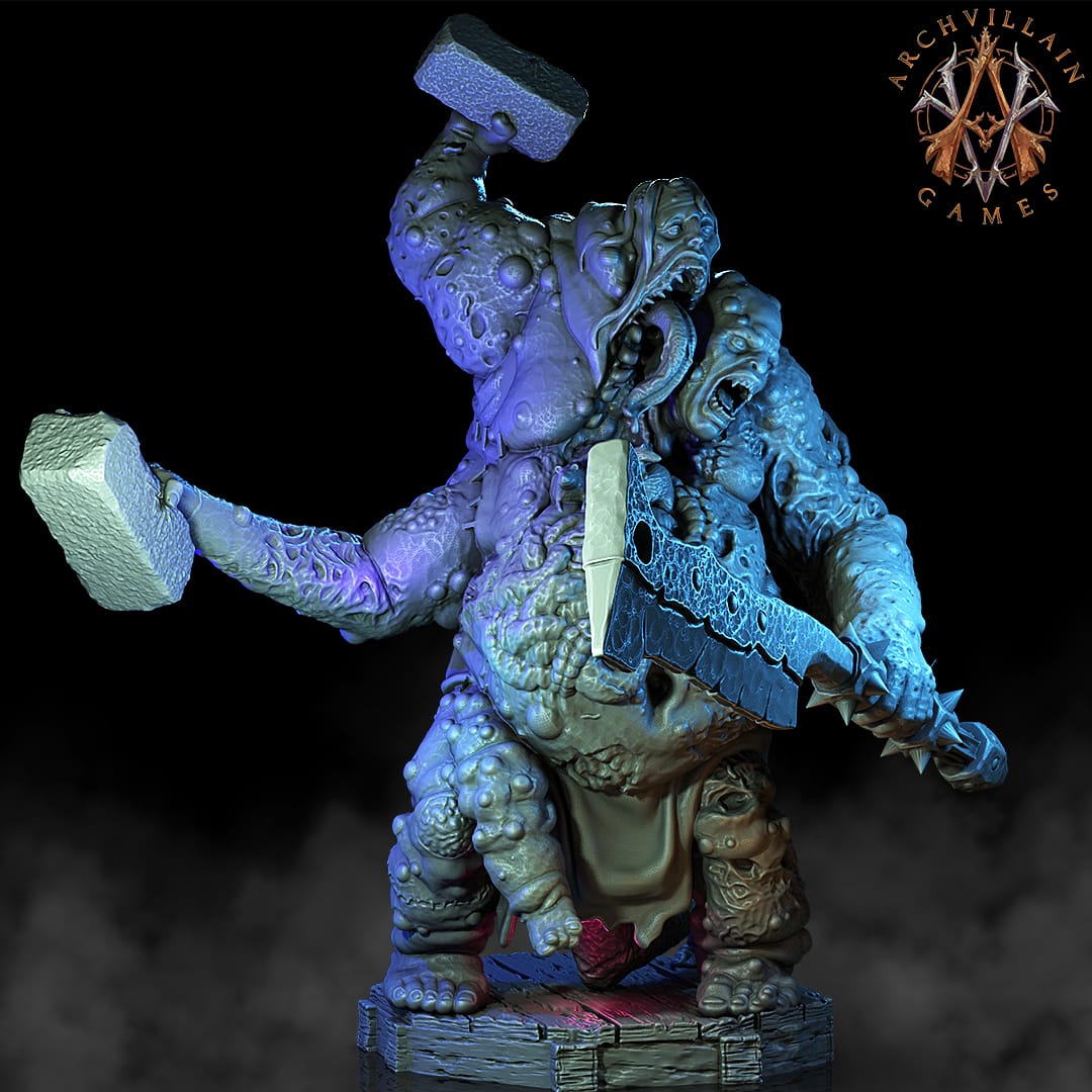 3D Printed Archvillain Games The Deathknight Order Stitched Abominations 28 32mm D&D - 3D Printing Boss 