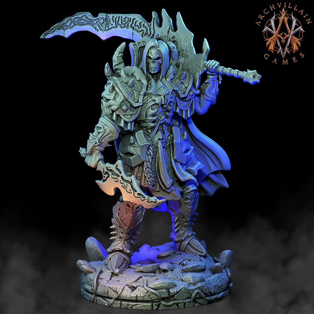 3D Printed Archvillain Games The Deathknight Order Wulgreth the Undead General 28 32mm D&D - 3D Printing Boss 