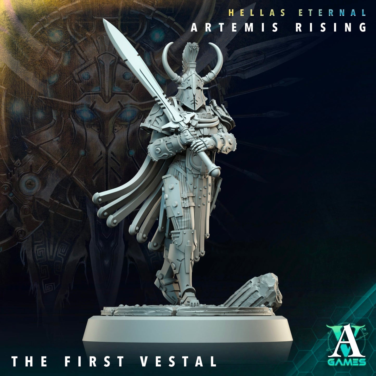 3D Printed Archvillain Games The First Vestal Artemis Hunters Executors Hellas Eternal Artemis Rising 28 32mm D&D - 3D Printing Boss 