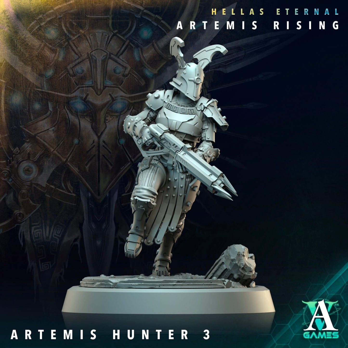 3D Printed Archvillain Games The First Vestal Artemis Hunters Executors Hellas Eternal Artemis Rising 28 32mm D&D - 3D Printing Boss 