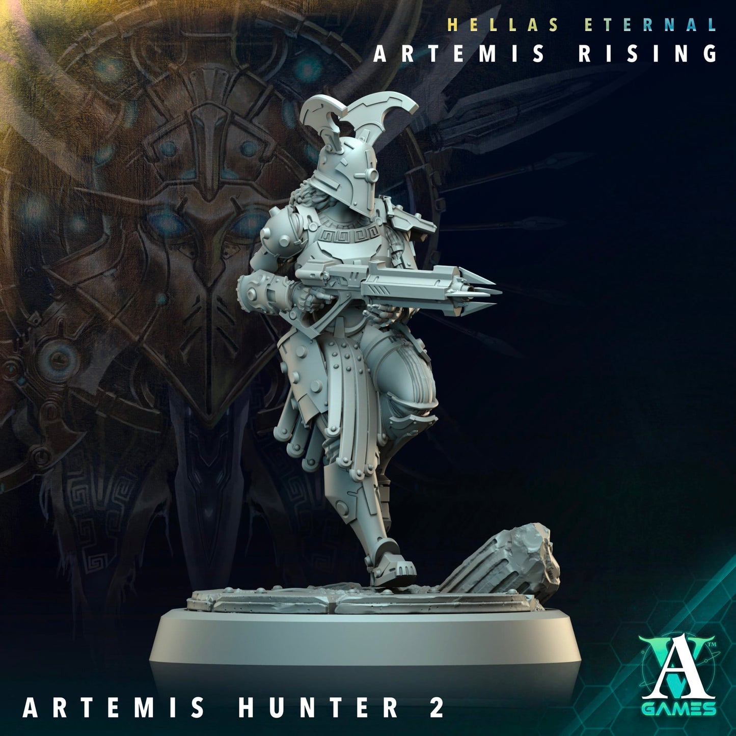 3D Printed Archvillain Games The First Vestal Artemis Hunters Executors Hellas Eternal Artemis Rising 28 32mm D&D - 3D Printing Boss 