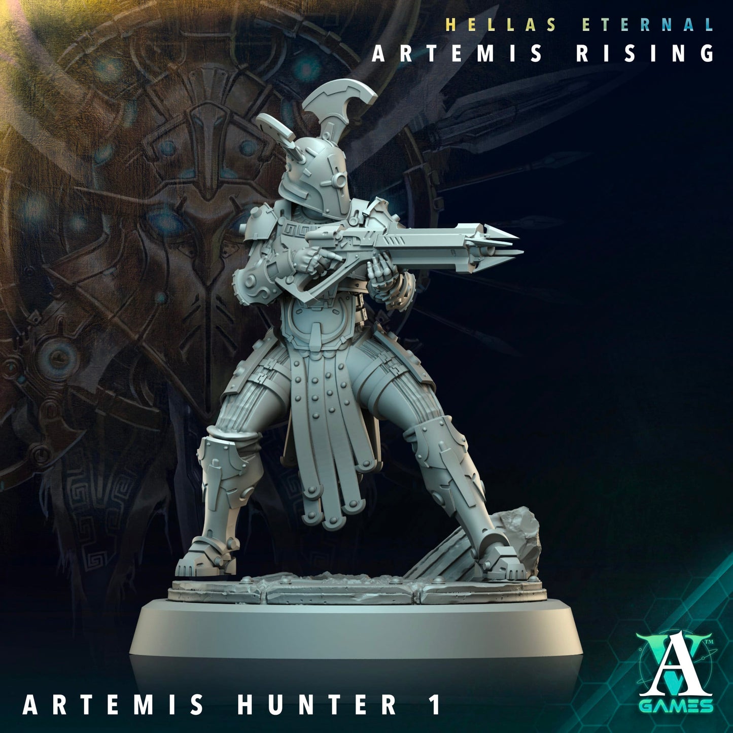 3D Printed Archvillain Games The First Vestal Artemis Hunters Executors Hellas Eternal Artemis Rising 28 32mm D&D - 3D Printing Boss 