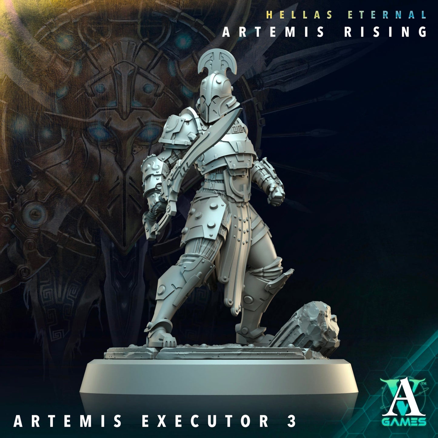3D Printed Archvillain Games The First Vestal Artemis Hunters Executors Hellas Eternal Artemis Rising 28 32mm D&D - 3D Printing Boss 