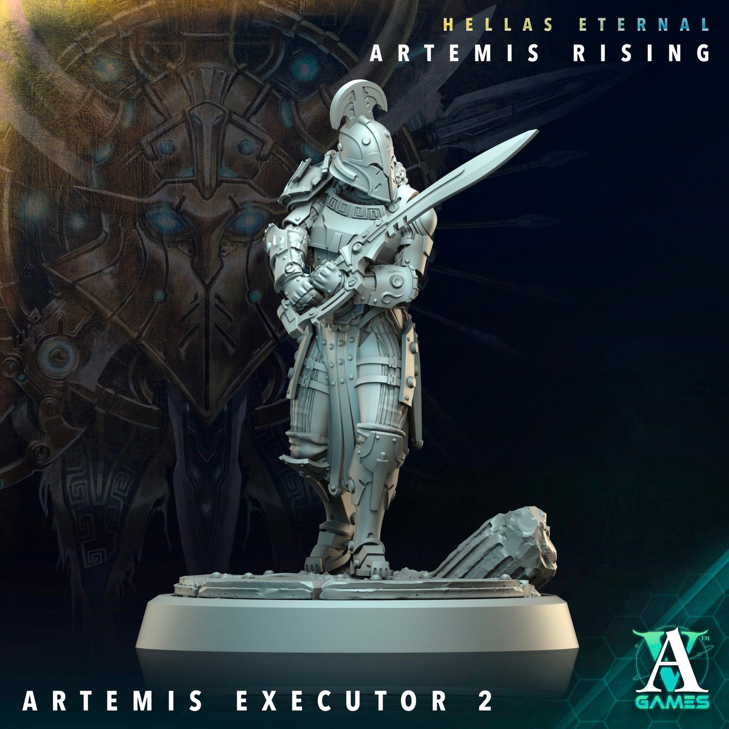 3D Printed Archvillain Games The First Vestal Artemis Hunters Executors Hellas Eternal Artemis Rising 28 32mm D&D - 3D Printing Boss 
