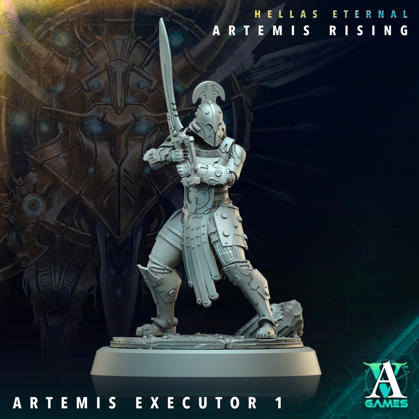 3D Printed Archvillain Games The First Vestal Artemis Hunters Executors Hellas Eternal Artemis Rising 28 32mm D&D - 3D Printing Boss 