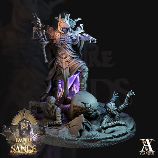 3D Printed Archvillain Games The God King Anubis The Empire of Sands 28 32mm D&D - 3D Printing Boss 