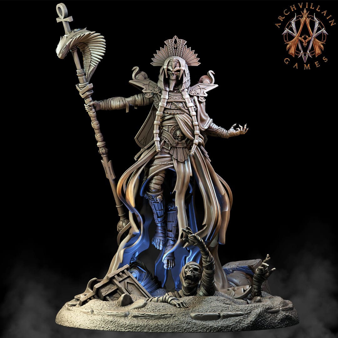 3D Printed Archvillain Games The God King Undead The Empire of Sands 28 32mm D&D - 3D Printing Boss 