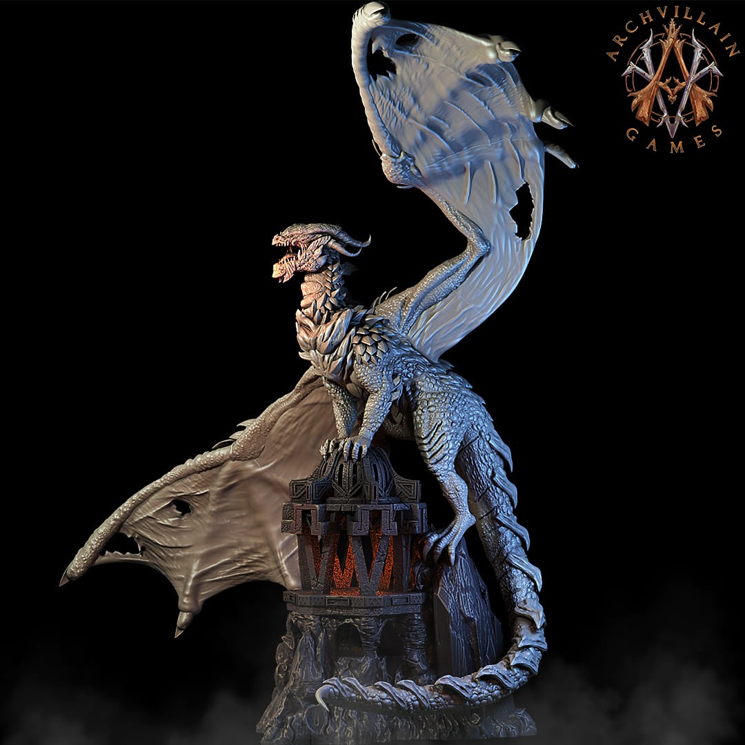 3D Printed Archvillain Games The Scarlet Dragon Queen Magma Lords 28 32mm D&D - 3D Printing Boss 