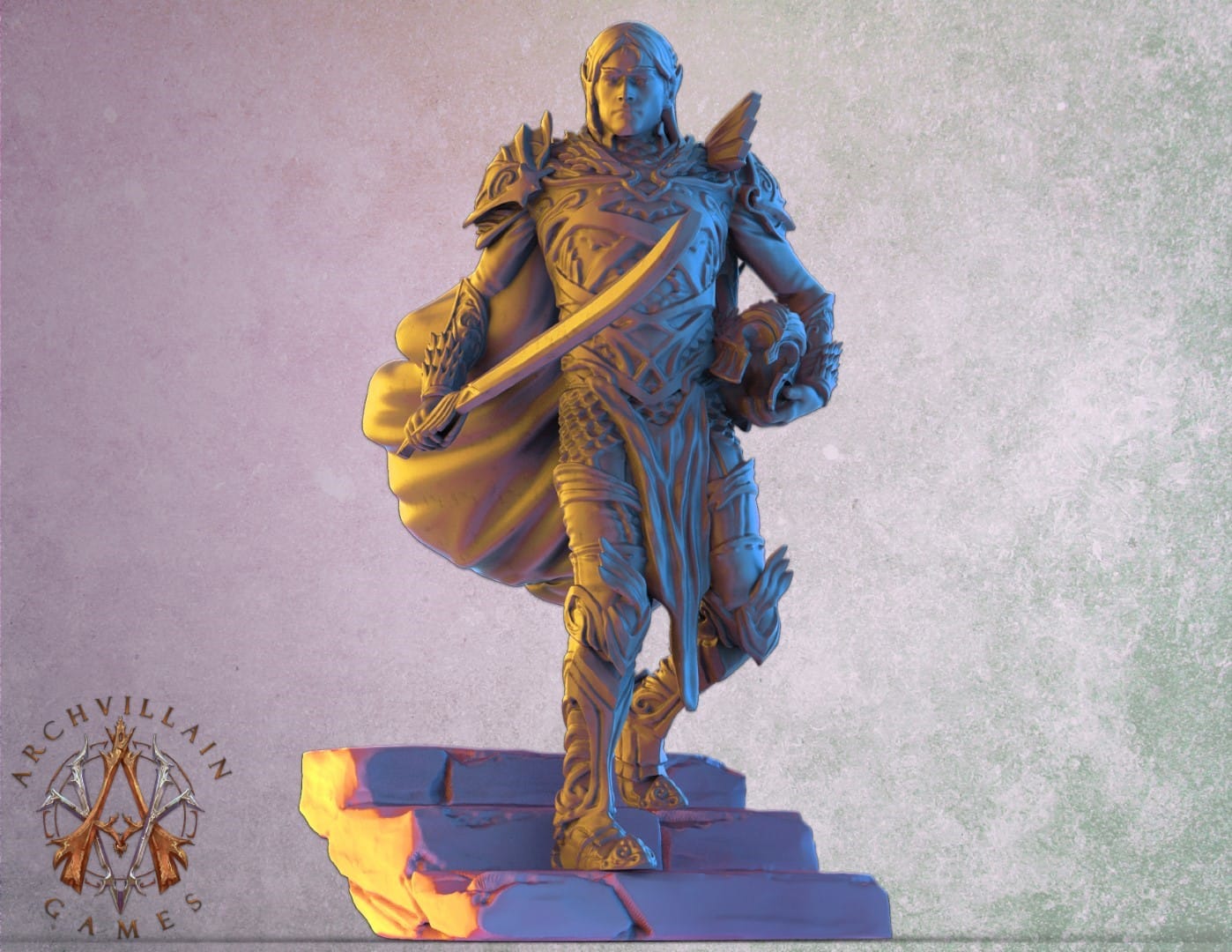3D Printed Archvillain Games The Sun Elves of Sol Sylvaine - Bloodliege 28mm 32mm D&D - 3D Printing Boss 