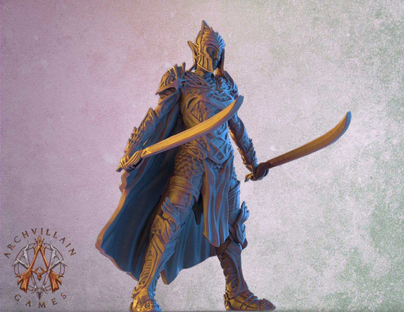 3D Printed Archvillain Games The Sun Elves of Sol Sylvaine Elven Footmen 28 32mm D&D - 3D Printing Boss 