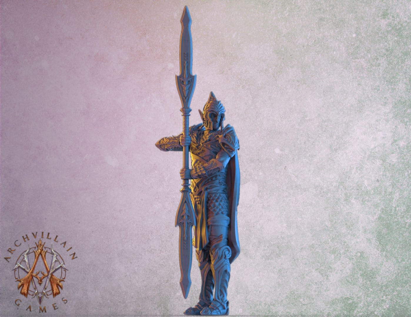 3D Printed Archvillain Games The Sun Elves of Sol Sylvaine Elven Footmen 28 32mm D&D - 3D Printing Boss 