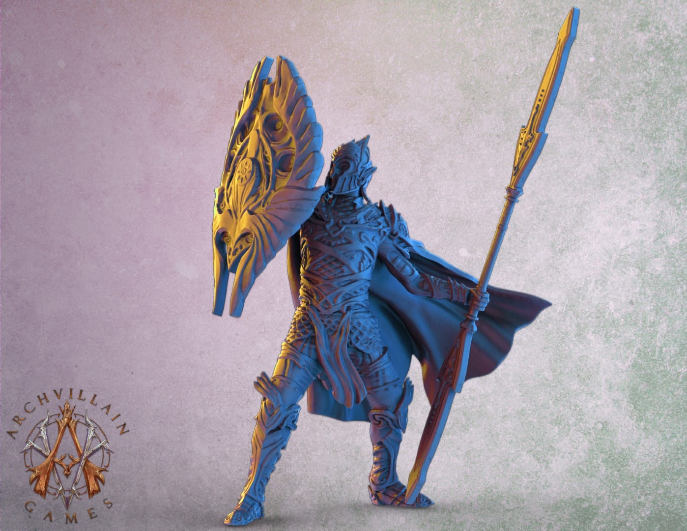 3D Printed Archvillain Games The Sun Elves of Sol Sylvaine Elven Footmen 28 32mm D&D - 3D Printing Boss 