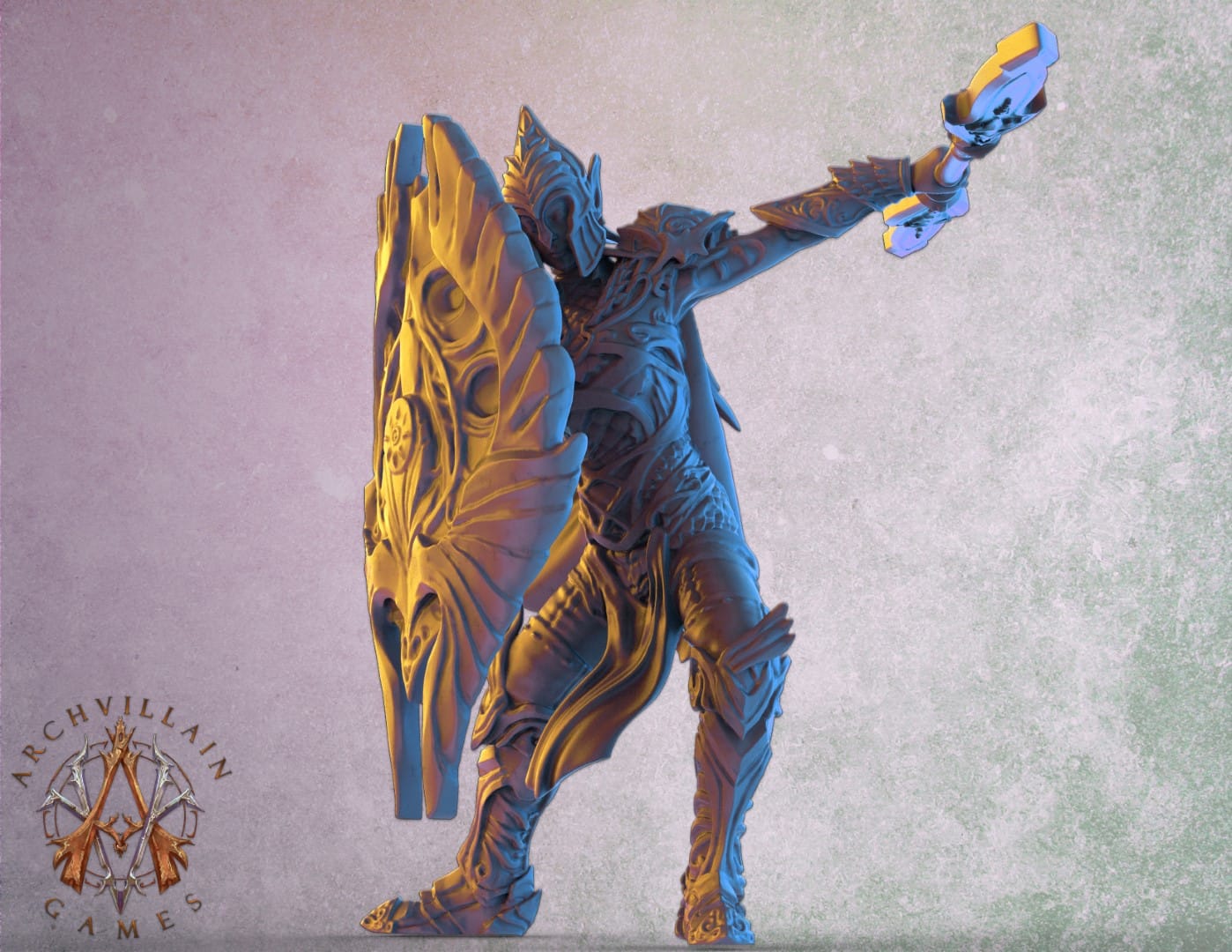 3D Printed Archvillain Games The Sun Elves of Sol Sylvaine Elven Footmen 28 32mm D&D - 3D Printing Boss 