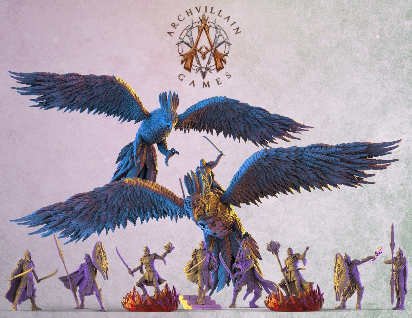 3D Printed Archvillain Games The Sun Elves of Sol Sylvaine Elven Outstriders 28 32mm D&D - 3D Printing Boss 