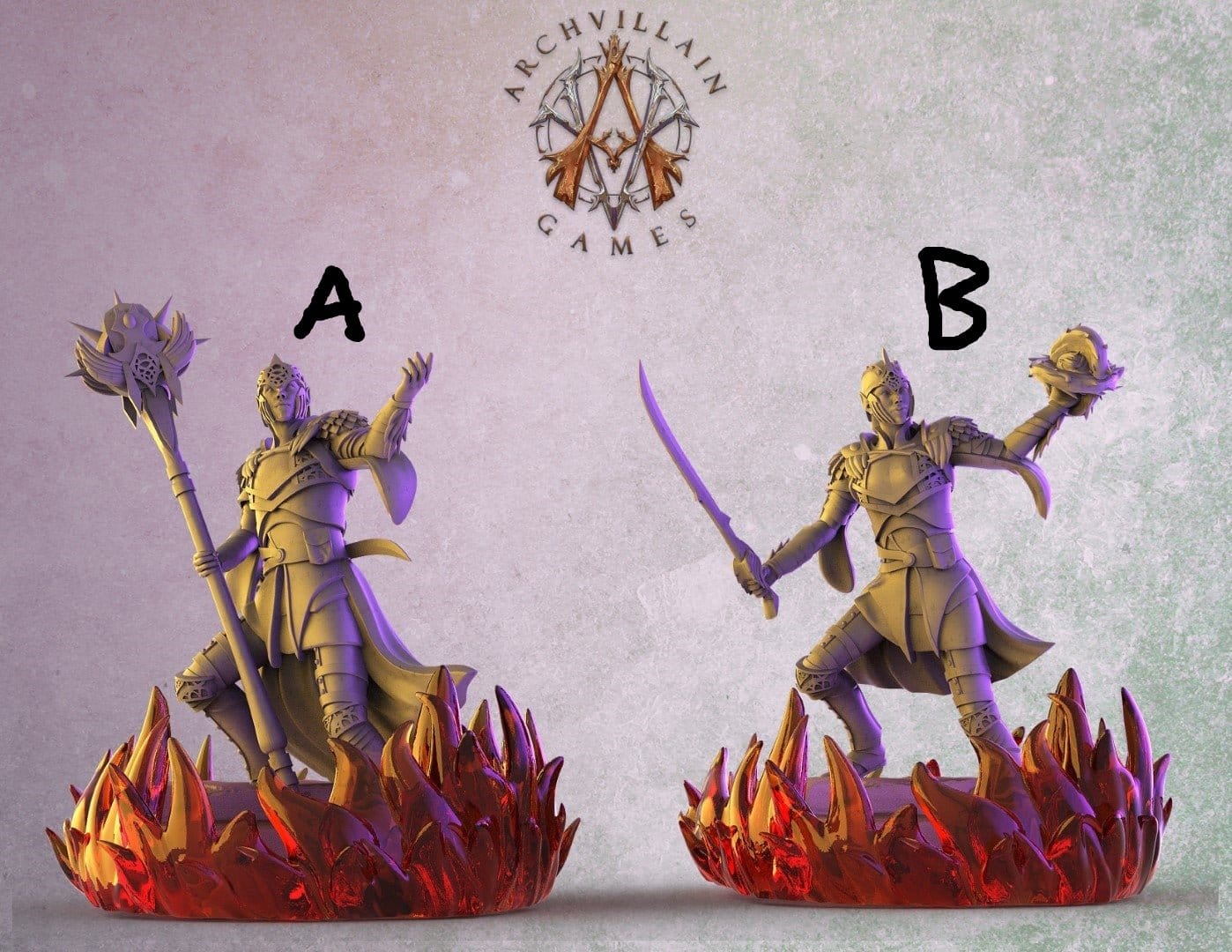 3D Printed Archvillain Games The Sun Elves of Sol Sylvaine Elven Swordmages 28 32mm D&D - 3D Printing Boss 
