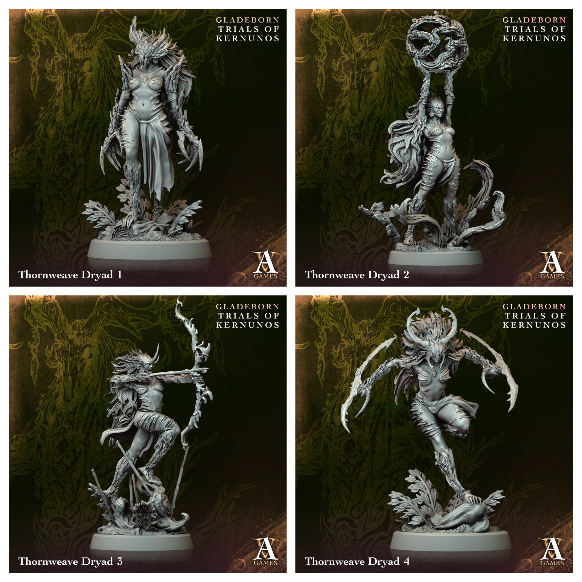 3D Printed Archvillain Games Thornweave Dryad Gladeborn - Trials of Kernunos 28 32mm D&D - 3D Printing Boss 