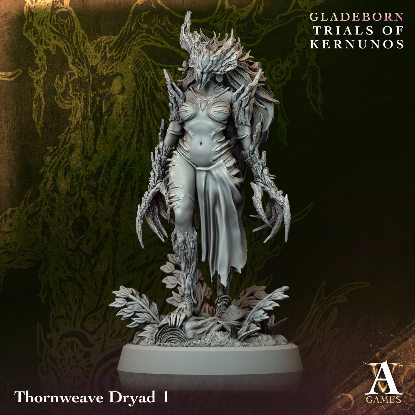 3D Printed Archvillain Games Thornweave Dryad Gladeborn - Trials of Kernunos 28 32mm D&D - 3D Printing Boss 