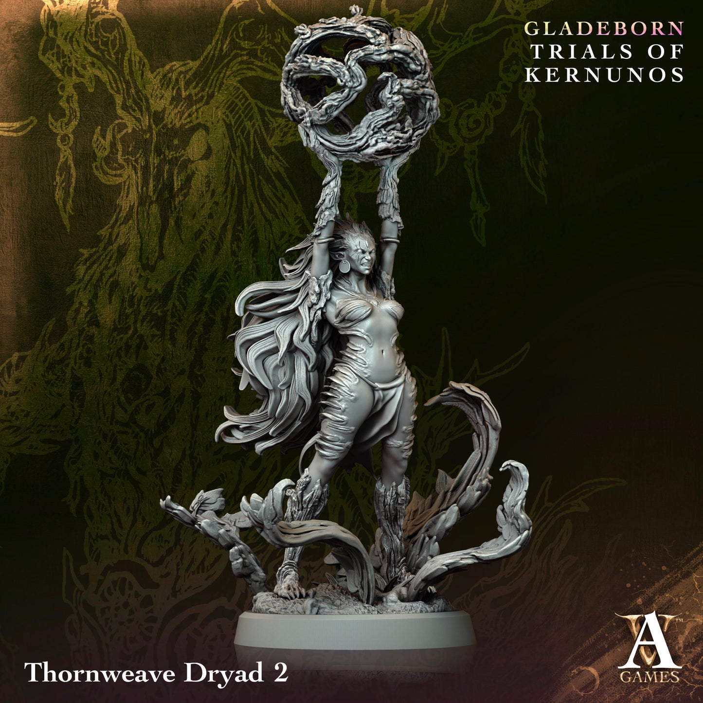 3D Printed Archvillain Games Thornweave Dryad Gladeborn - Trials of Kernunos 28 32mm D&D - 3D Printing Boss 