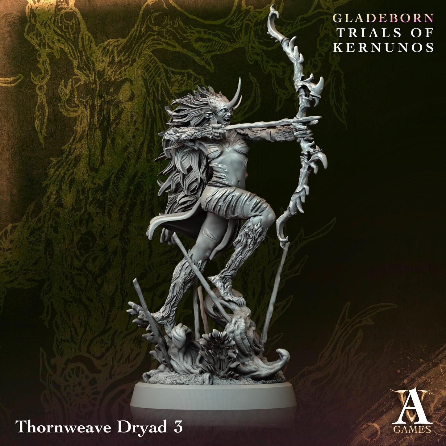 3D Printed Archvillain Games Thornweave Dryad Gladeborn - Trials of Kernunos 28 32mm D&D - 3D Printing Boss 
