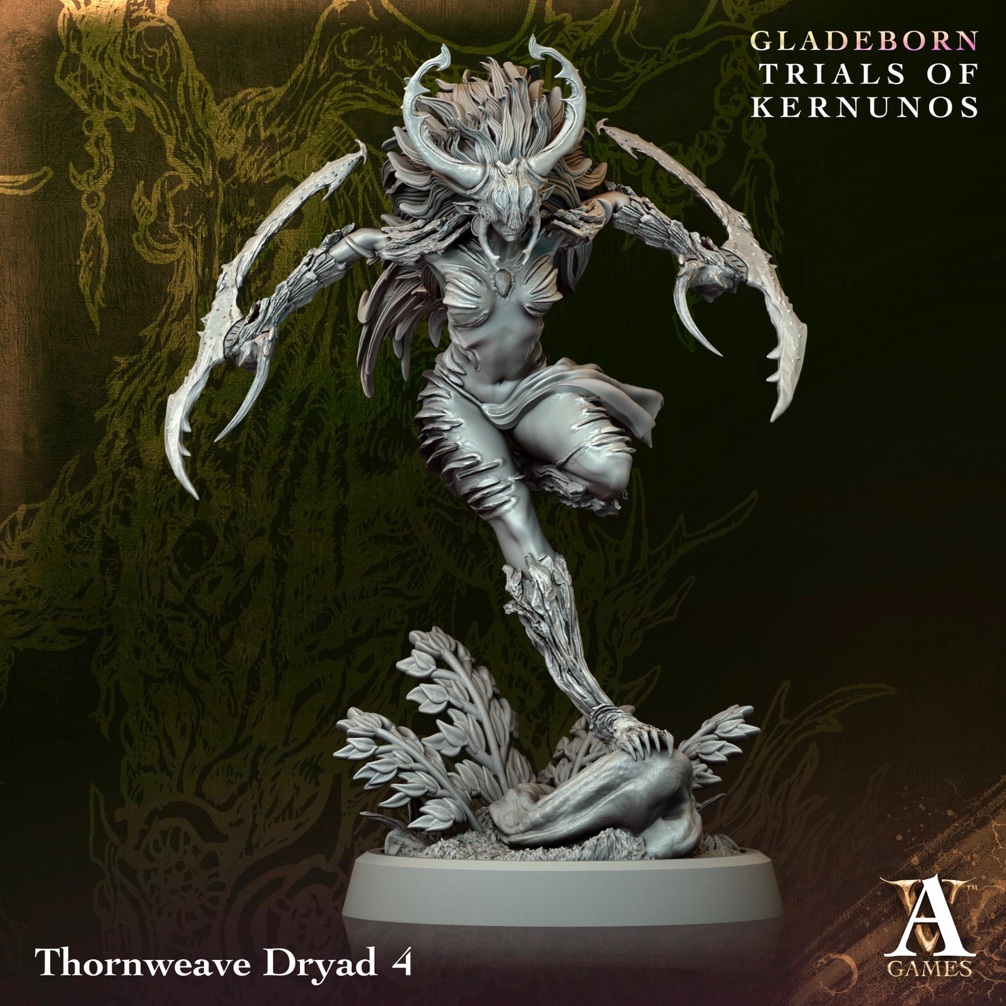 3D Printed Archvillain Games Thornweave Dryad Gladeborn - Trials of Kernunos 28 32mm D&D - 3D Printing Boss 