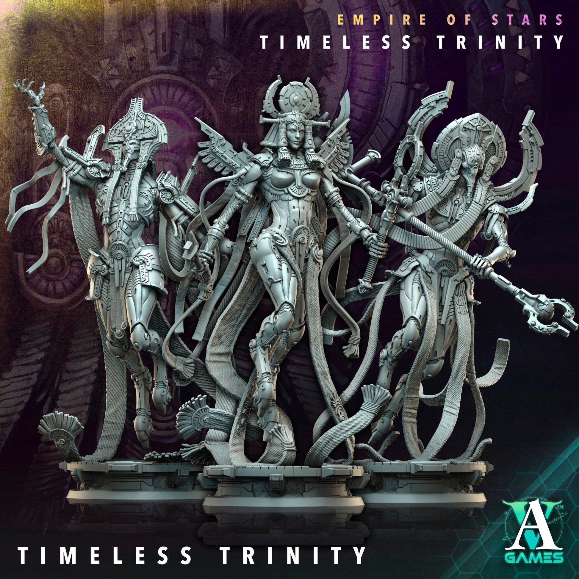 3D Printed Archvillain Games Timeless Trinity Empire of Stars Timeless Trinity 28 32mm D&D - 3D Printing Boss 
