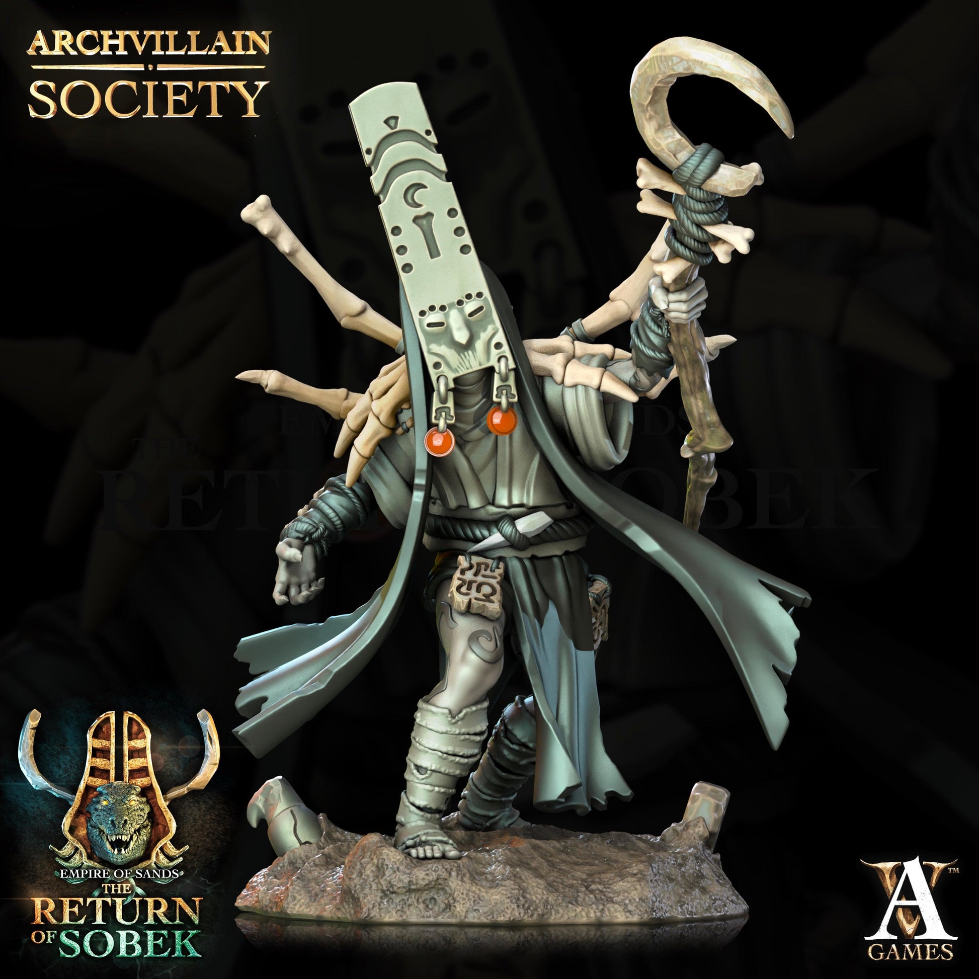 3D Printed Archvillain Games Tjaty - Shaman of the Black River Society Vol. XXIV  28 32mm D&D - 3D Printing Boss 