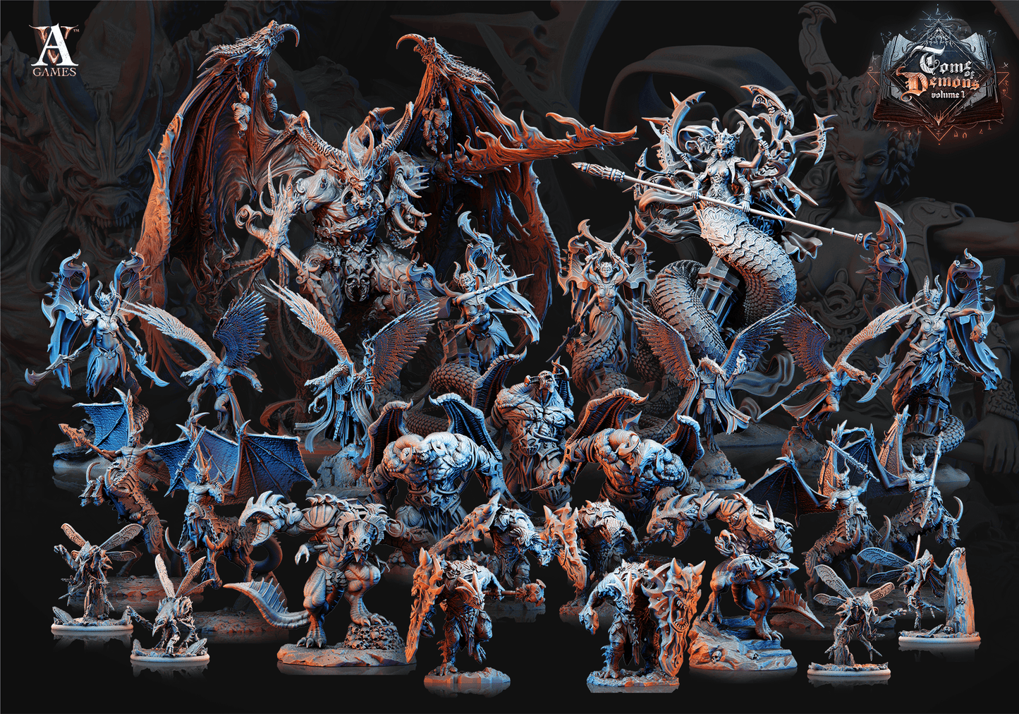 3D Printed Archvillain Games Tome of Demons Vol. 1 - Armaros Chaos Incarnate 28mm 32mm D&D - 3D Printing Boss 