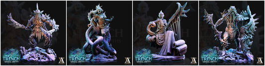 3D Printed Archvillain Games Triton Tribe Leaders The Trench Abyssal Depths 28 32mm D&D - 3D Printing Boss 
