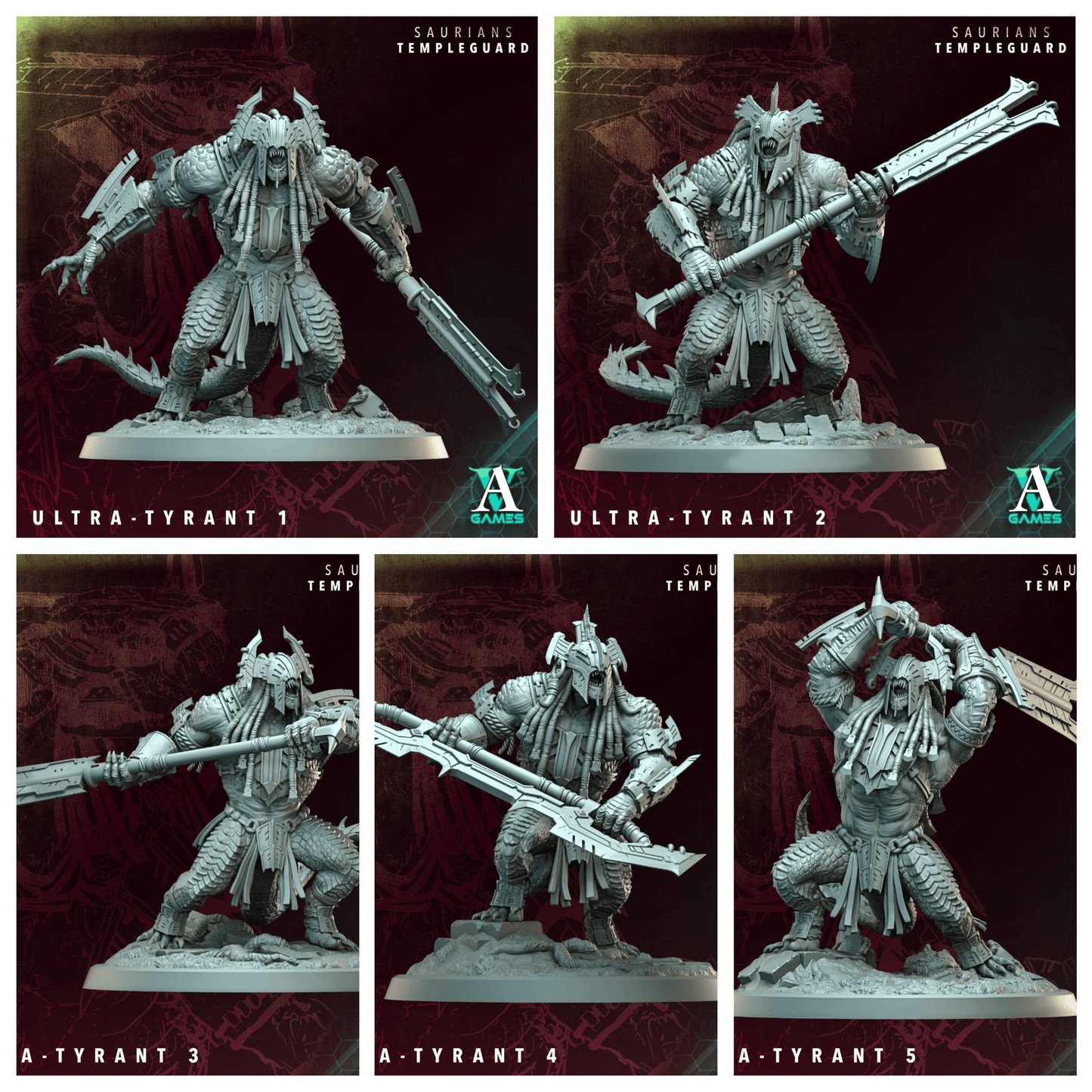 3D Printed Archvillain Games Ultra-Tyrant - Saurians Templeguard 28 32mm D&D - 3D Printing Boss 