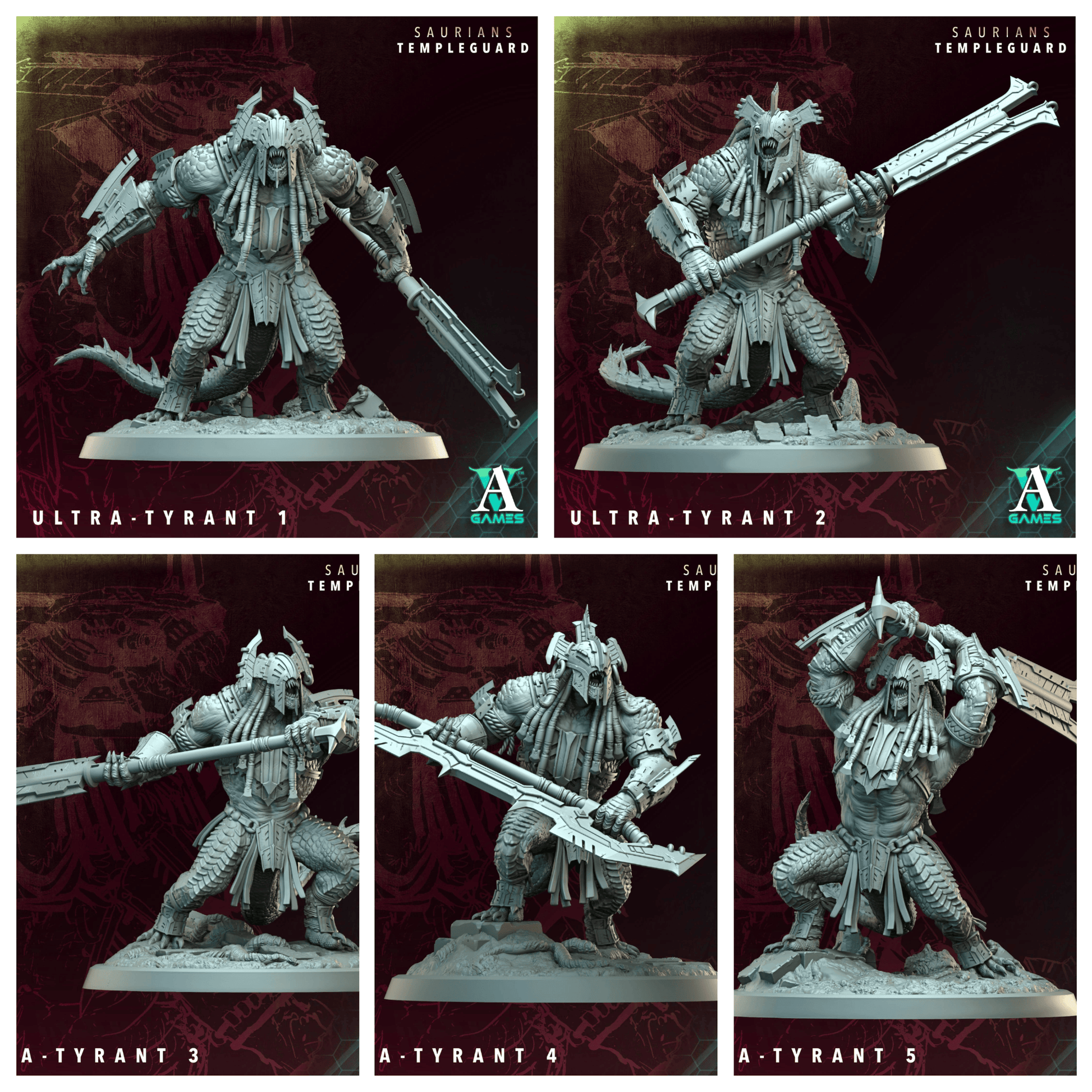 3D Printed Archvillain Games Ultra-Tyrant - Saurians Templeguard 28 32mm D&D - 3D Printing Boss 