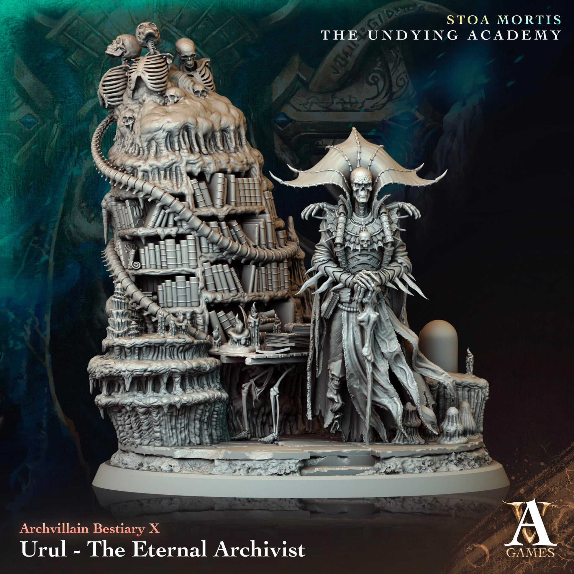 3D Printed Archvillain Games Urul The Eternal Archivist Archvillain Bestiary Vol. X 28 32mm D&D - 3D Printing Boss 