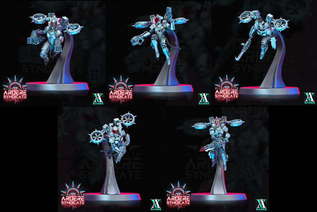 3D Printed Archvillain Games Valkyries Clean Base Set Arderite Valkyries Blind Faith - Ardere Syndicate 28 32mm D&D - 3D Printing Boss 